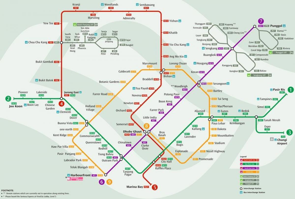 mrt sistemit hartë Singapor