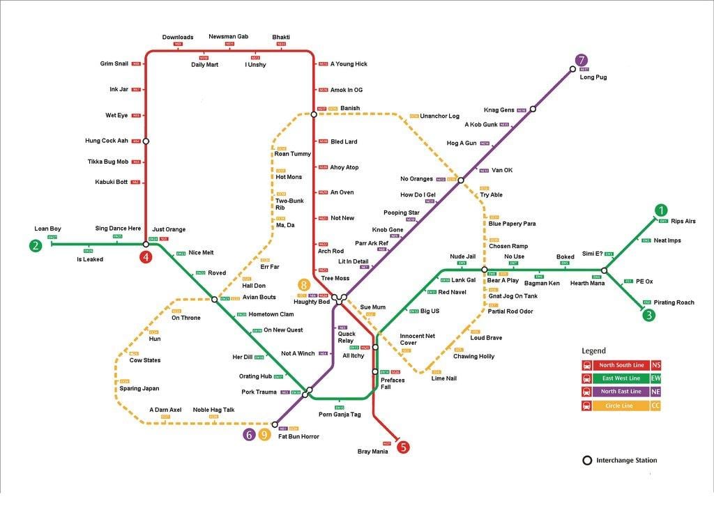 Singapor mrt stacioni hartë