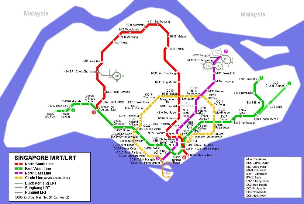 mtr rrugë hartë Singapor