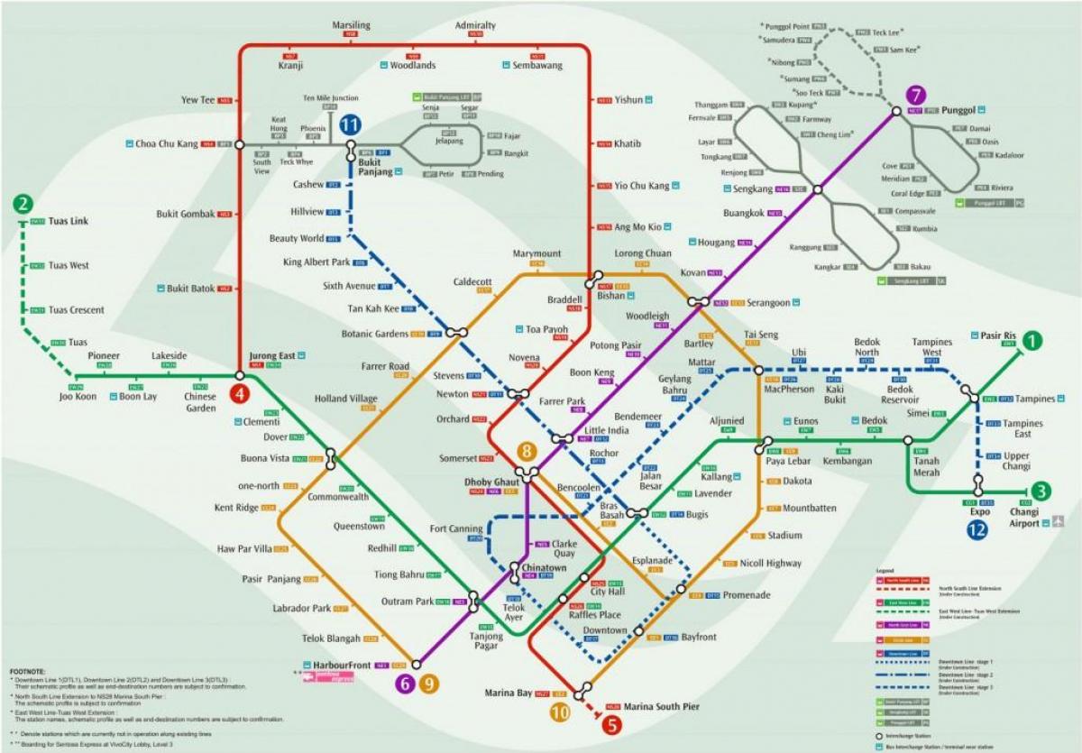 mtr stacioni hartë Singapor