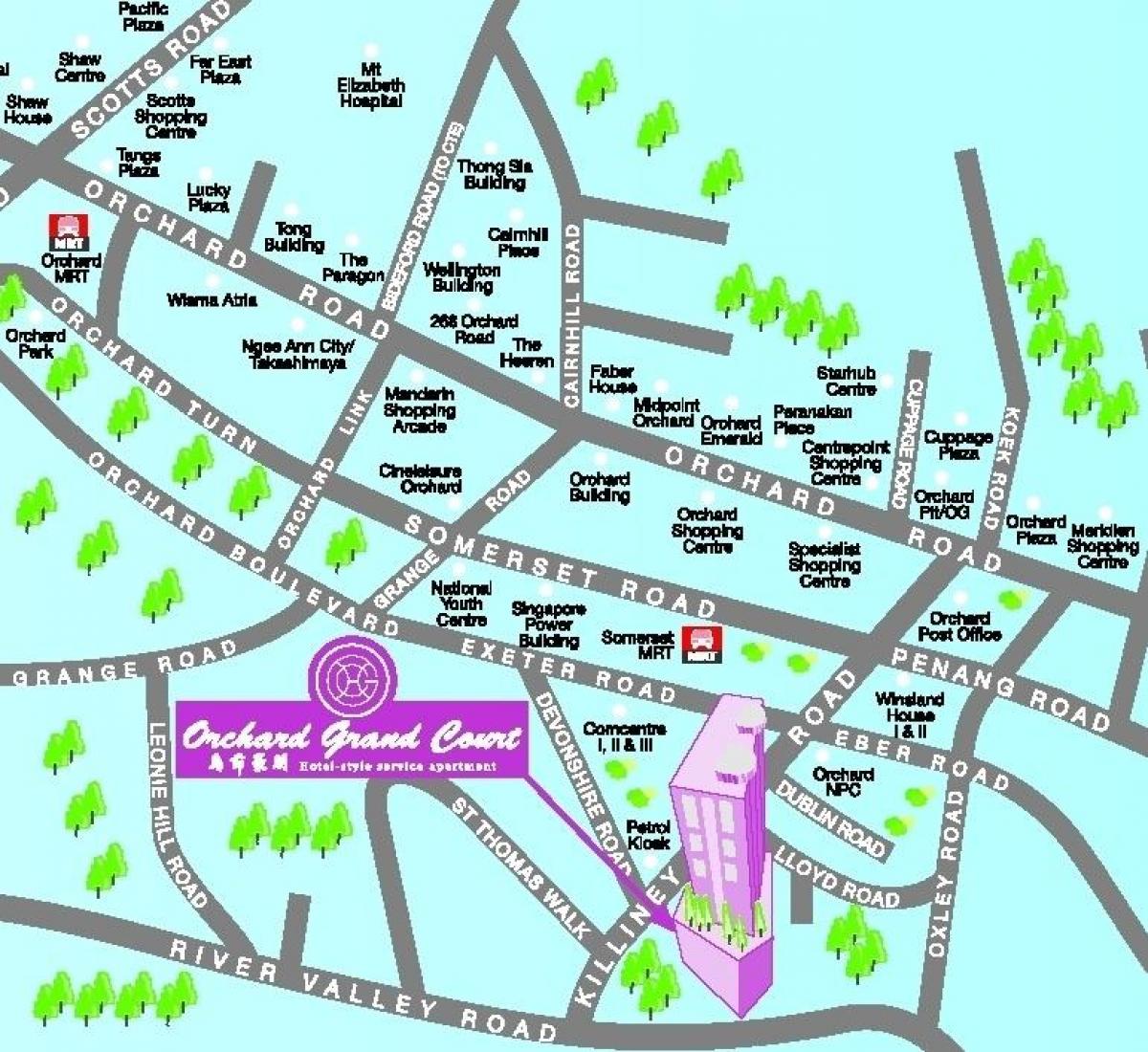 pemishtja rrugës Singapor hartë
