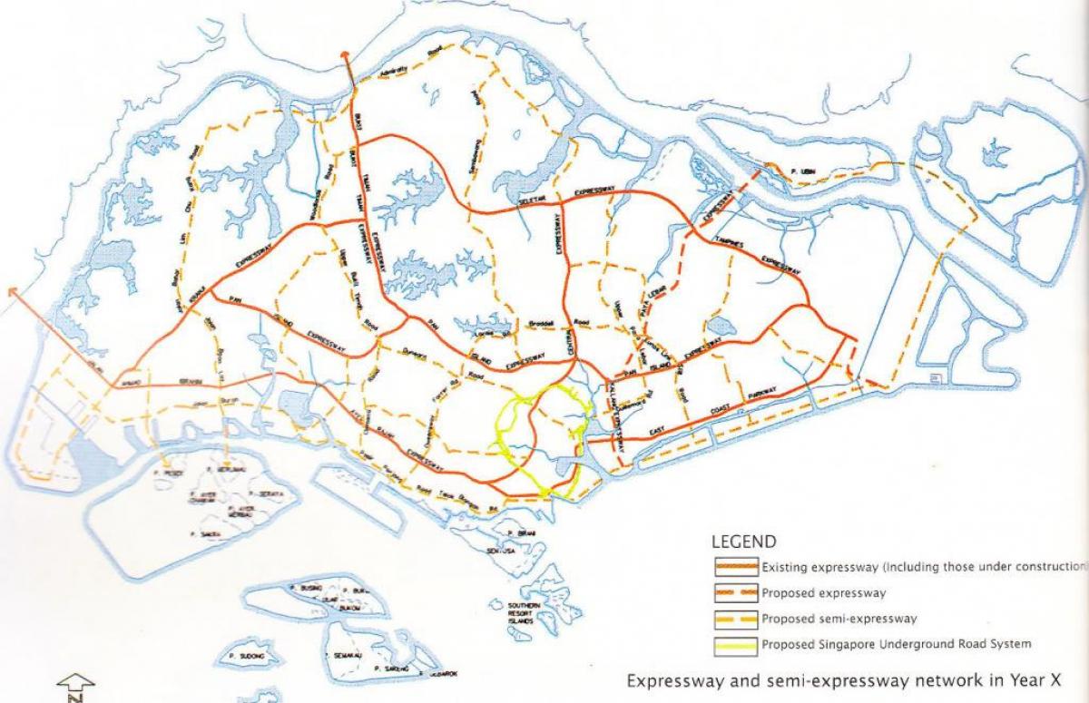 Singapor autostradës hartë