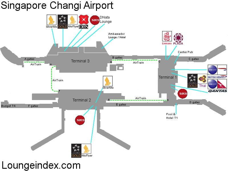 harta e Singaporit aeroport