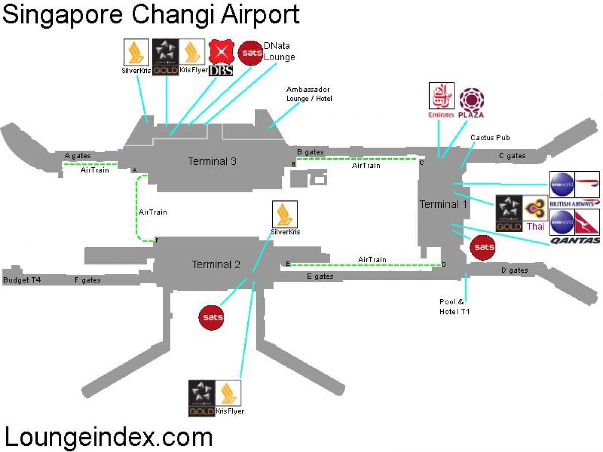 harta e Singaporit aeroport