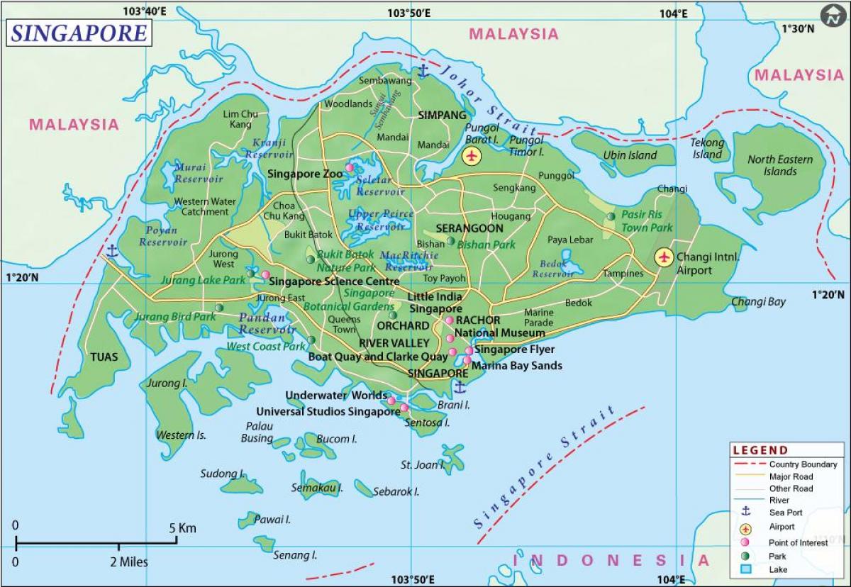 harta e qytetit Singapor