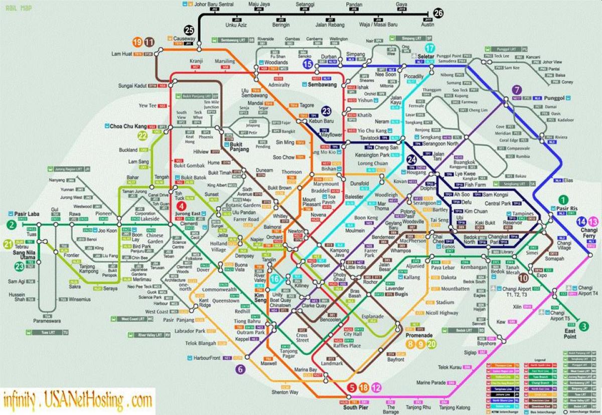 harta e Singaporit transportit