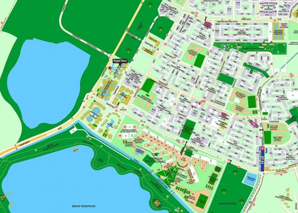 harta e Singaporit, tampines
